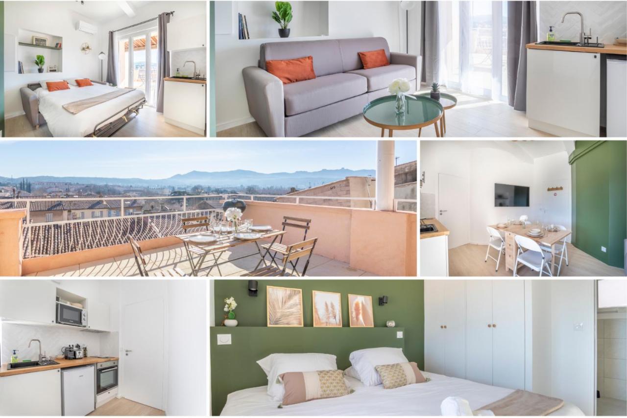 Mont Ventoux - Terrasse - Vue Degagee - Linge De Qualite - Fibre - Confort Gardanne Exterior photo